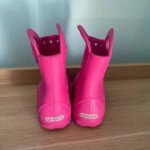 Crocs Kids Pink Rain Boots - Picture 3 of 4
